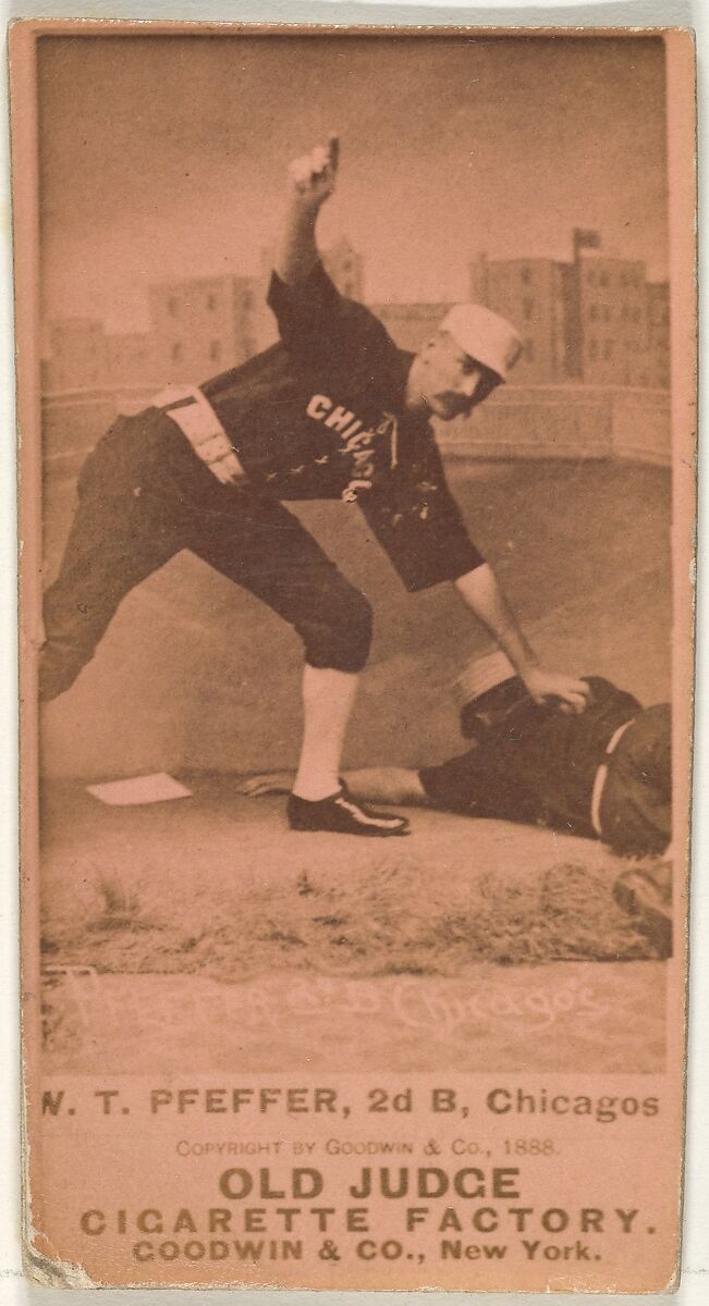 Fred "Dandelion" Pfeffer, 2nd Base, Chicago, from the Old Judge series (N172) for Old Judge Cigarettes, Issued by Goodwin &amp; Company, Albumen photograph 