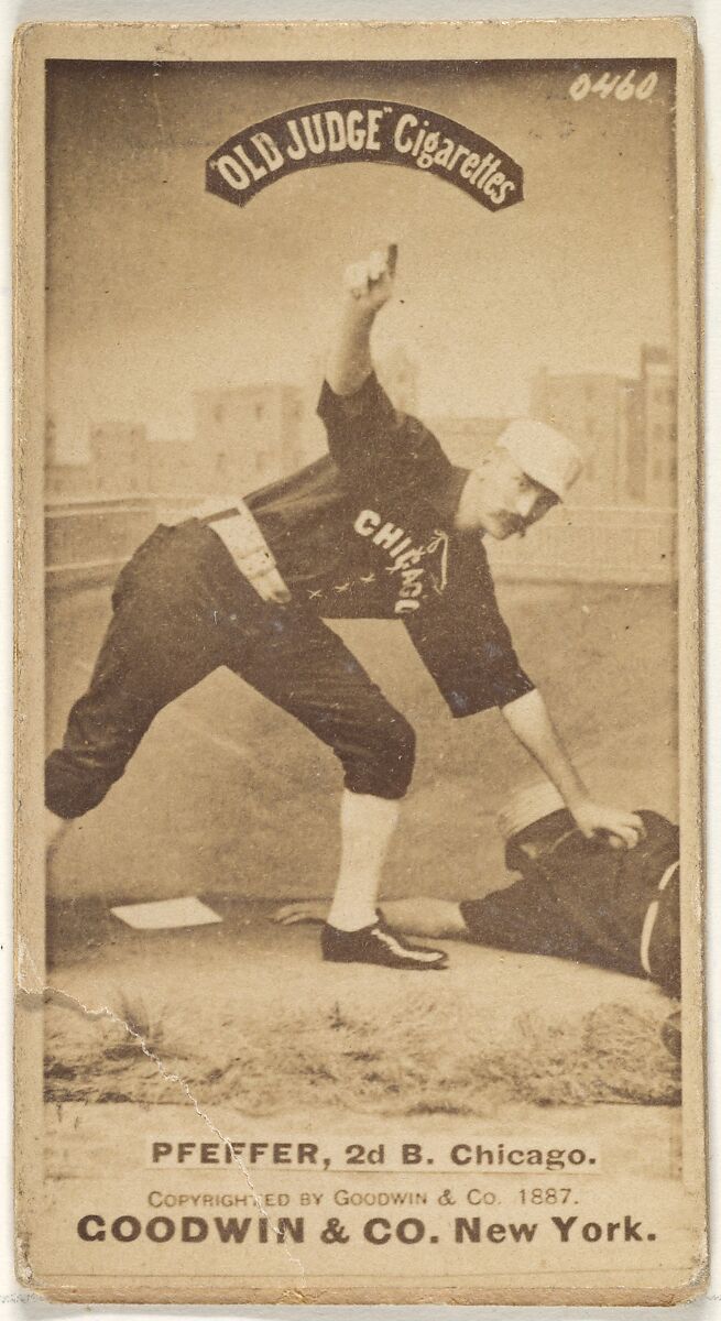 Fred "Dandelion" Pfeffer, 2nd Base, Chicago, from the Old Judge series (N172) for Old Judge Cigarettes, Issued by Goodwin &amp; Company, Albumen photograph 