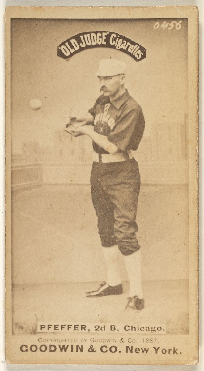 Fred "Dandelion" Pfeffer, 2nd Base, Chicago, from the Old Judge series (N172) for Old Judge Cigarettes, Issued by Goodwin &amp; Company, Albumen photograph 
