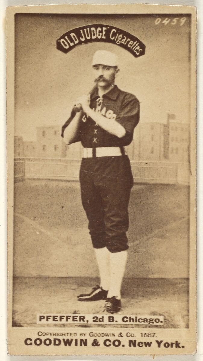 Fred "Dandelion" Pfeffer, 2nd Base, Chicago, from the Old Judge series (N172) for Old Judge Cigarettes, Issued by Goodwin &amp; Company, Albumen photograph 