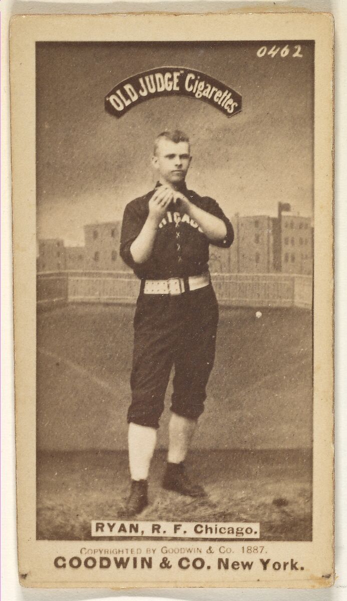 Ryan, Right Field, Chicago, from the Old Judge series (N172) for Old Judge Cigarettes, Issued by Goodwin &amp; Company, Albumen photograph 