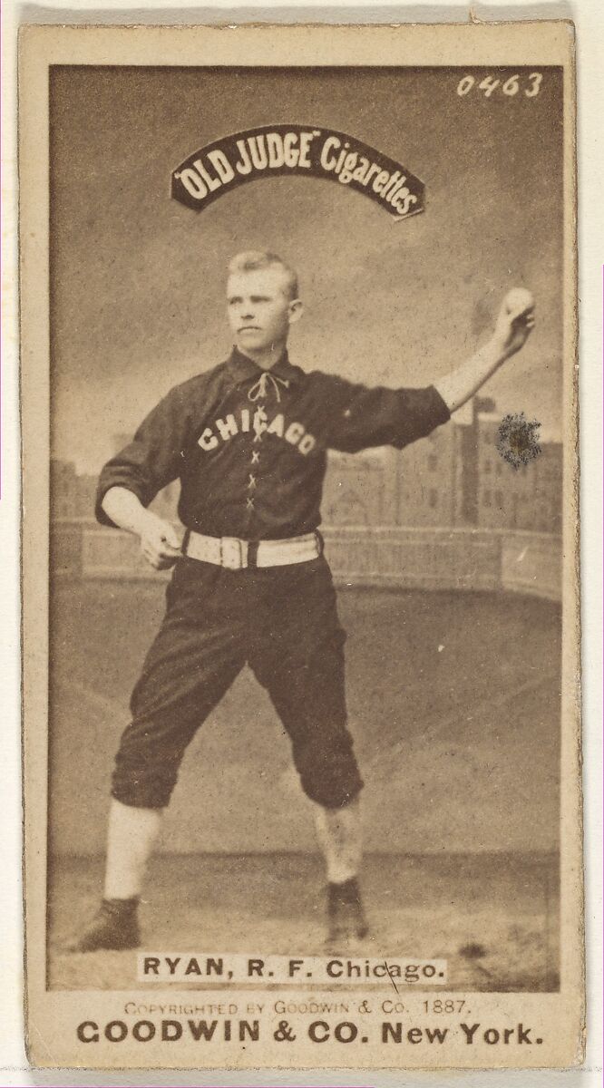 Ryan, Right Field, Chicago, from the Old Judge series (N172) for Old Judge Cigarettes, Issued by Goodwin &amp; Company, Albumen photograph 