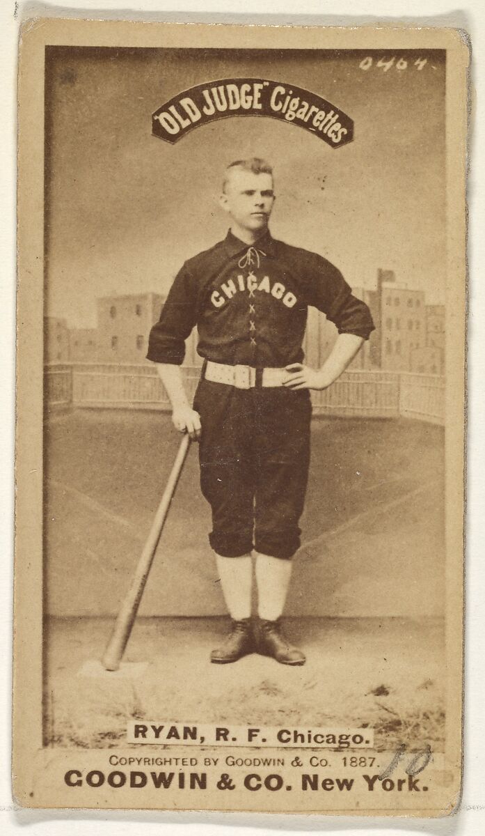Ryan, Right Field, Chicago, from the Old Judge series (N172) for Old Judge Cigarettes, Issued by Goodwin &amp; Company, Albumen photograph 