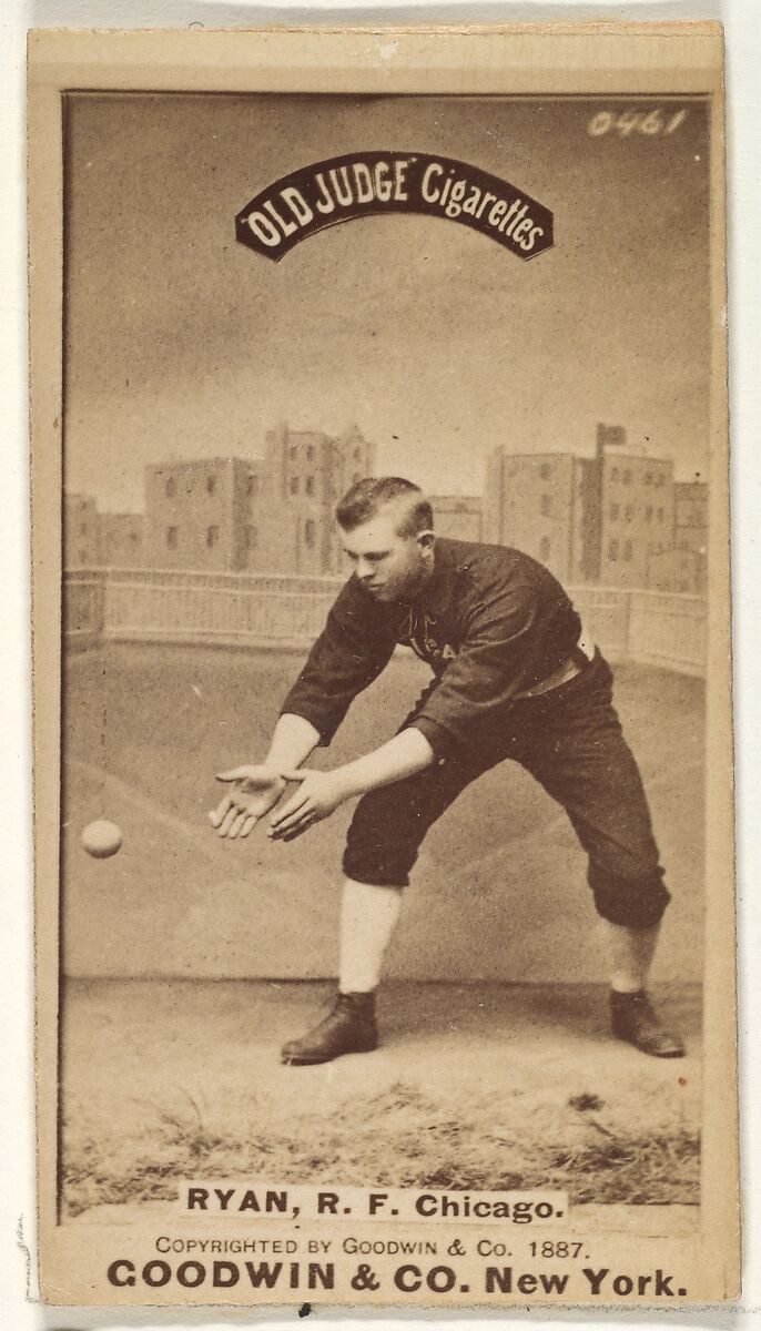 Ryan, Right Field, Chicago, from the Old Judge series (N172) for Old Judge Cigarettes, Issued by Goodwin &amp; Company, Albumen photograph 