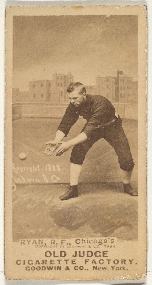 Ryan, Right Field, Chicago, from the Old Judge series (N172) for Old Judge Cigarettes, Issued by Goodwin &amp; Company, Albumen photograph 