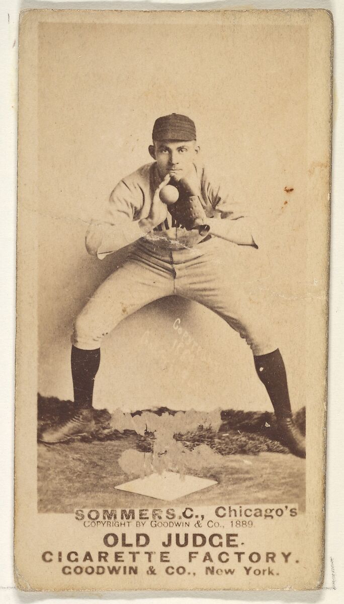 Sommers, Catcher, Chicago, from the Old Judge series (N172) for Old Judge Cigarettes, Issued by Goodwin &amp; Company, Albumen photograph 
