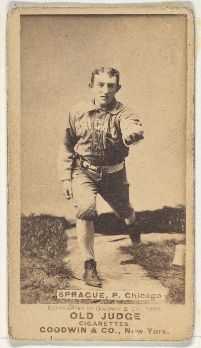Sprague, Pitcher, Chicago, from the Old Judge series (N172) for Old Judge Cigarettes, Issued by Goodwin &amp; Company, Albumen photograph 