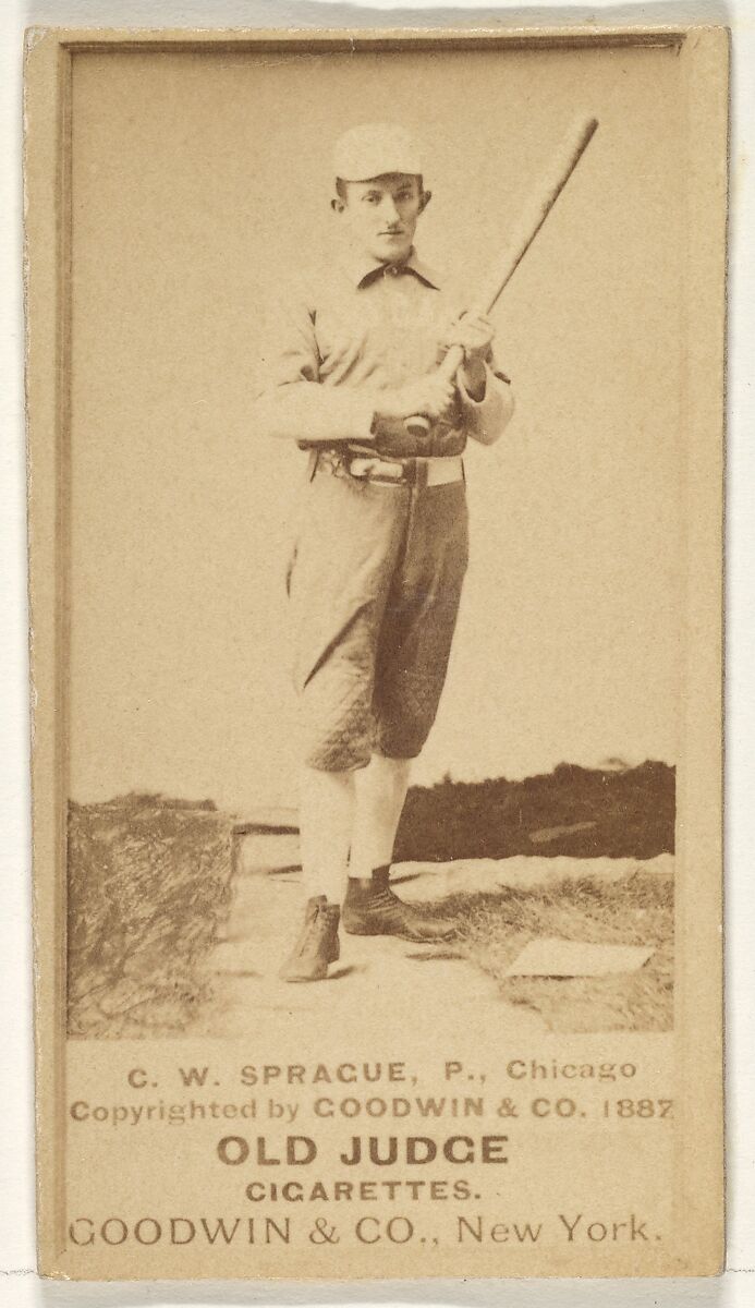 Sprague, Pitcher, Chicago, from the Old Judge series (N172) for Old Judge Cigarettes, Issued by Goodwin &amp; Company, Albumen photograph 