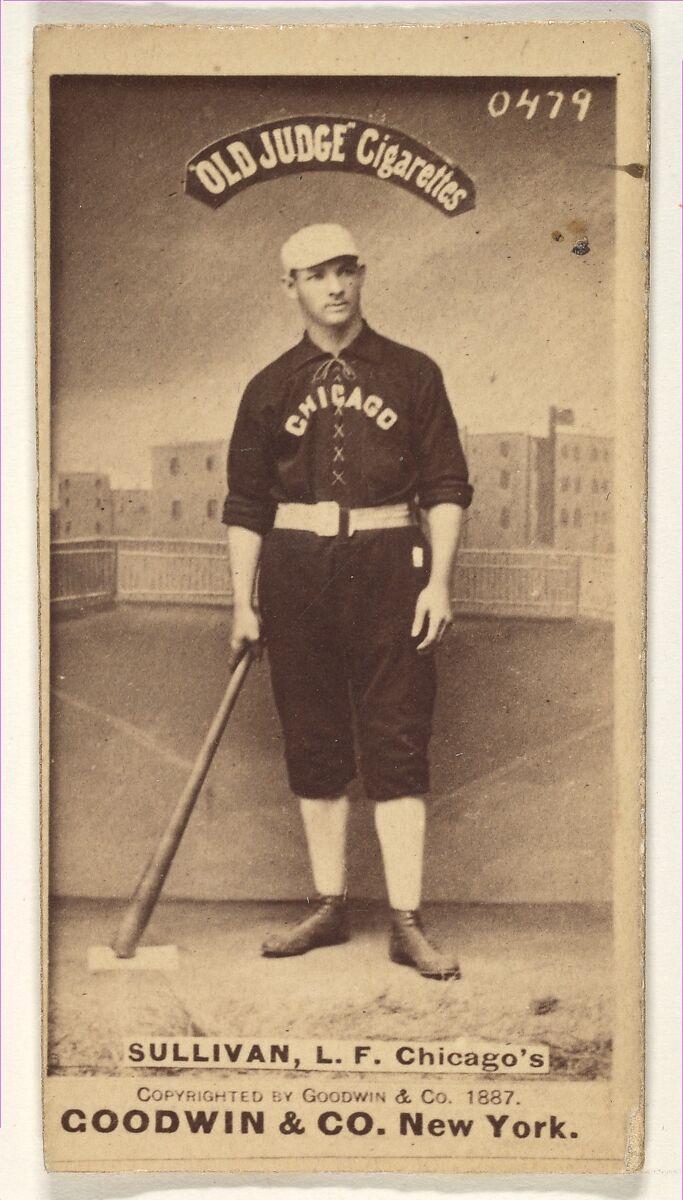 Sullivan, Left Field, Chicago, from the Old Judge series (N172) for Old Judge Cigarettes, Issued by Goodwin &amp; Company, Albumen photograph 