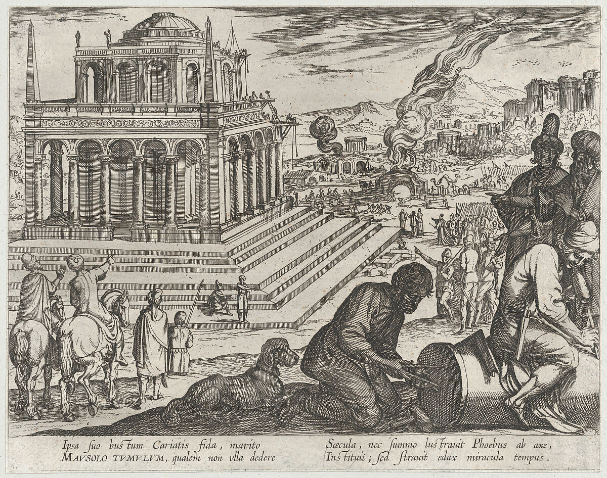 Plate 5: The Tomb of Mausolus, from "The Seven Wonders of the World", Antonio Tempesta (Italian, Florence 1555–1630 Rome), Etching 