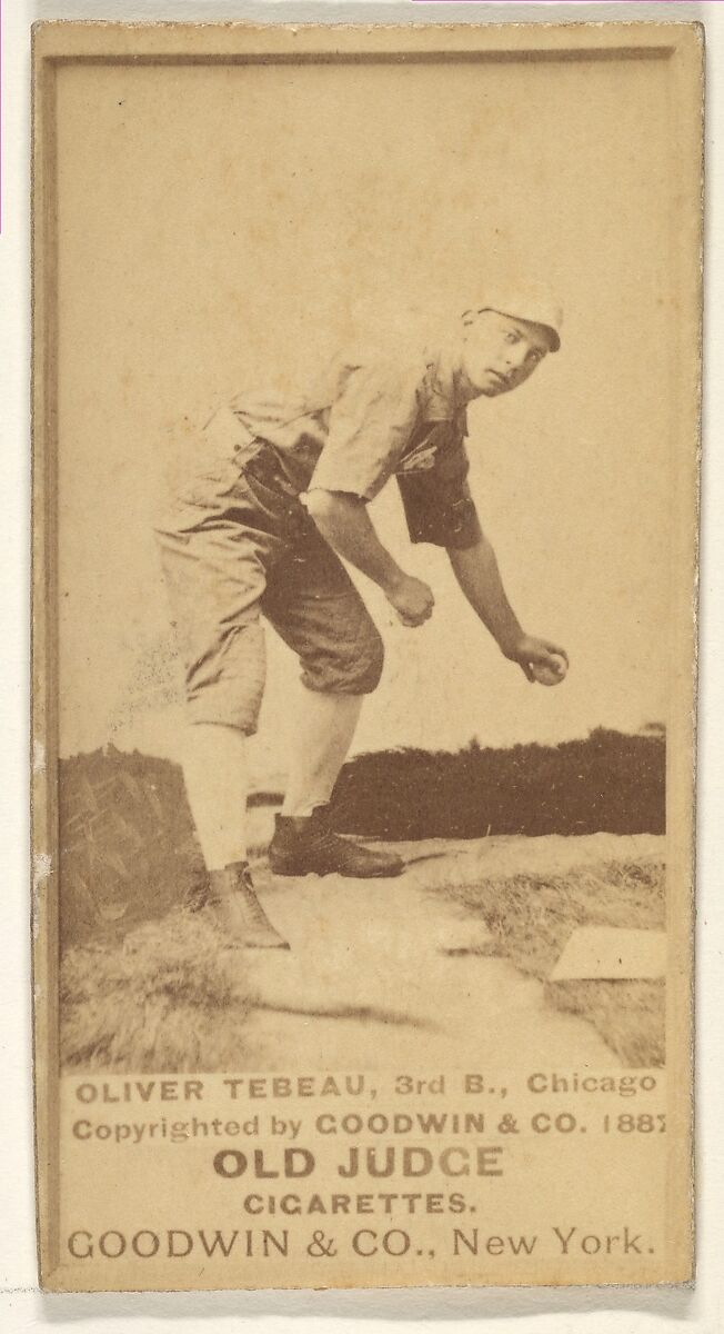 Oliver Wendell "Patsy" Tebeau, 3rd Base, Chicago, from the Old Judge series (N172) for Old Judge Cigarettes, Issued by Goodwin &amp; Company, Albumen photograph 