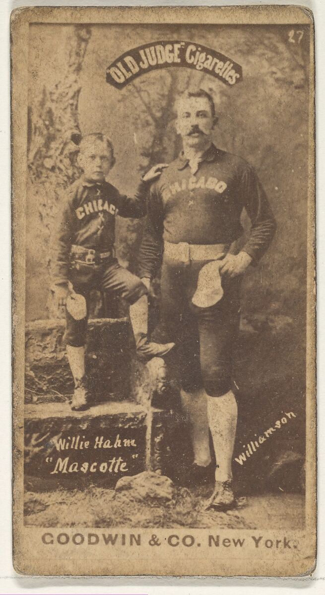 Williamson, Shortstop, with Willie Hahne, Mascot, Chicago, from the Old Judge series (N172) for Old Judge Cigarettes, Issued by Goodwin &amp; Company, Albumen photograph 