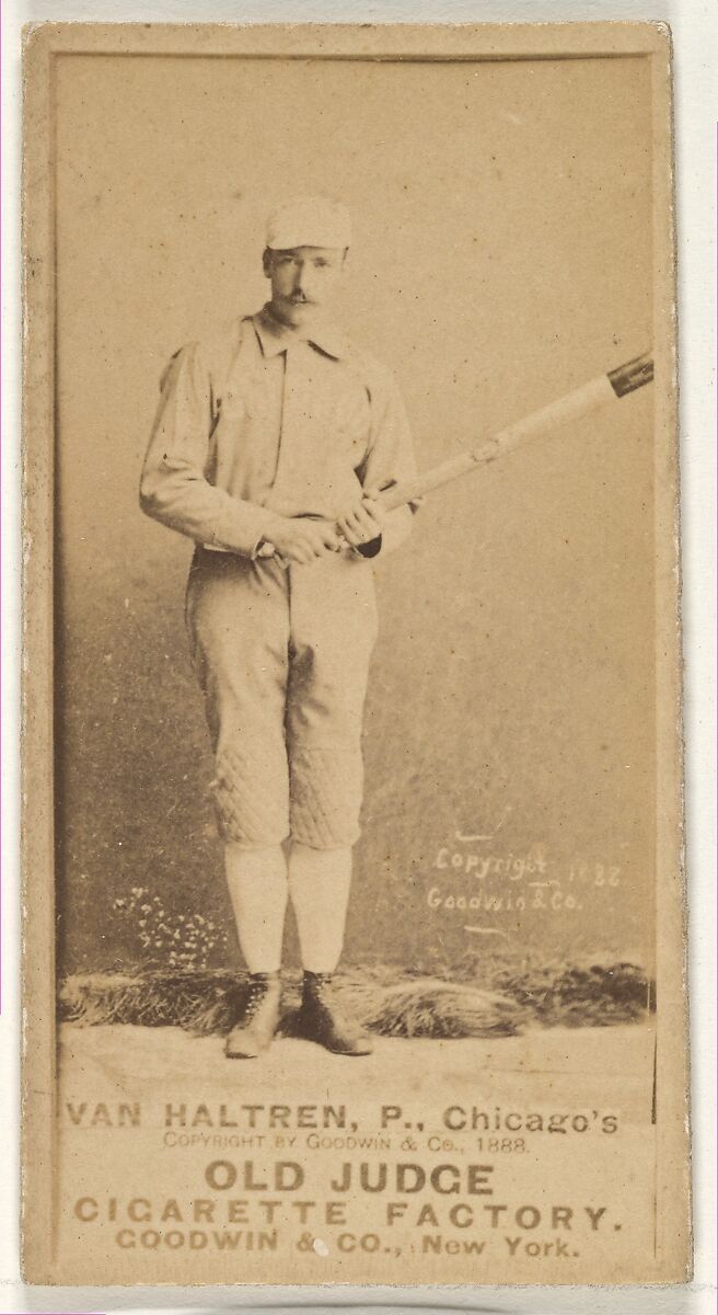 Van Haltren, Pitcher, Chicago, from the Old Judge series (N172) for Old Judge Cigarettes, Issued by Goodwin &amp; Company, Albumen photograph 