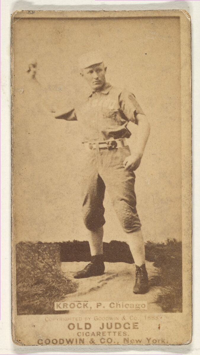 Krock, Pitcher, Chicago, from the Old Judge series (N172) for Old Judge Cigarettes, Issued by Goodwin &amp; Company, Albumen photograph 