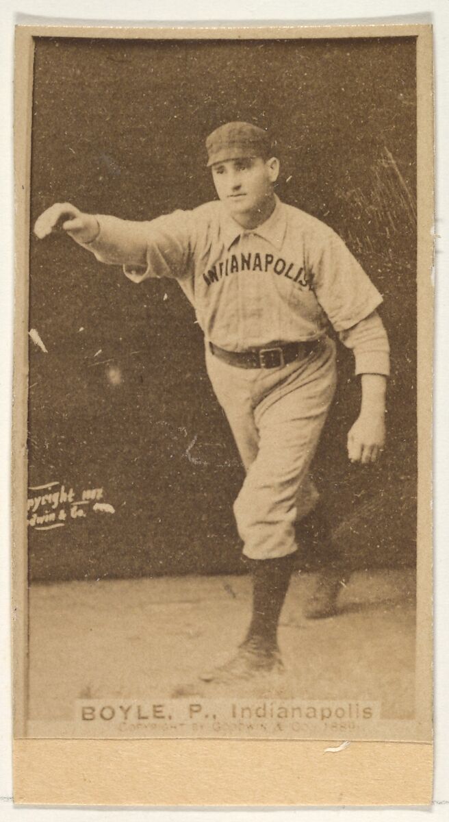 Boyle, Pitcher, Indianapolis, from the Old Judge series (N172) for Old Judge Cigarettes, Issued by Goodwin &amp; Company, Albumen photograph 