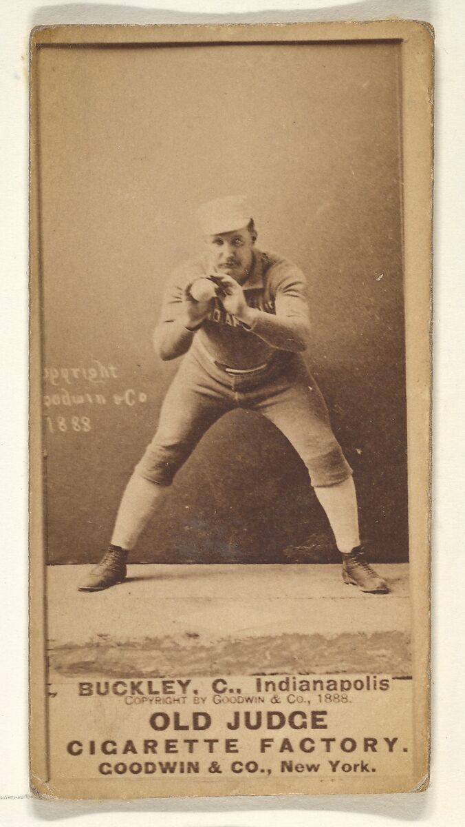 Buckley, Catcher, Indianapolis, from the Old Judge series (N172) for Old Judge Cigarettes, Issued by Goodwin &amp; Company, Albumen photograph 