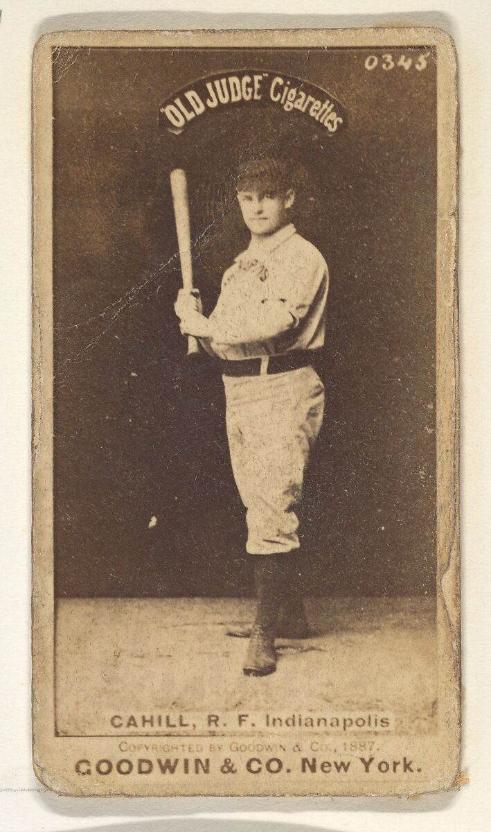 Cahill, Right Field, Indianapolis, from the Old Judge series (N172) for Old Judge Cigarettes, Issued by Goodwin &amp; Company, Albumen photograph 