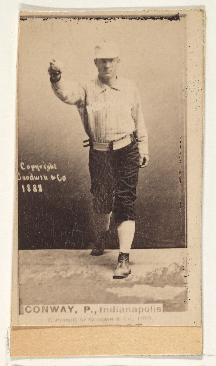 Conway, Pitcher, Indianapolis, from the Old Judge series (N172) for Old Judge Cigarettes, Issued by Goodwin &amp; Company, Albumen photograph 