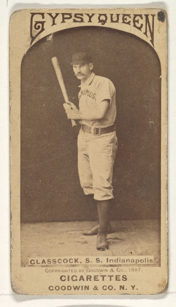 Glasscock, Shortstop, Indianapolis, from the Old Judge series (N172) for Gypsy Queen and Old Judge Cigarettes, Issued by Goodwin &amp; Company, Albumen photograph 