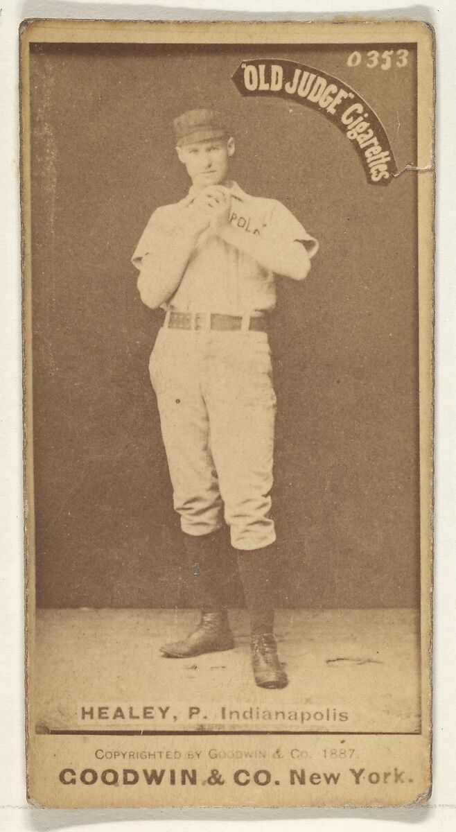 Healey, Pitcher, Indianapolis, from the Old Judge series (N172) for Old Judge Cigarettes, Issued by Goodwin &amp; Company, Albumen photograph 