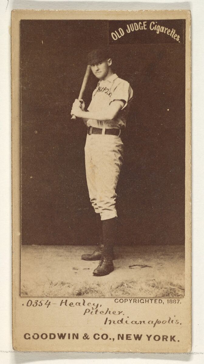 Healey, Pitcher, Indianapolis, from the Old Judge series (N172) for Old Judge Cigarettes, Issued by Goodwin &amp; Company, Albumen photograph 