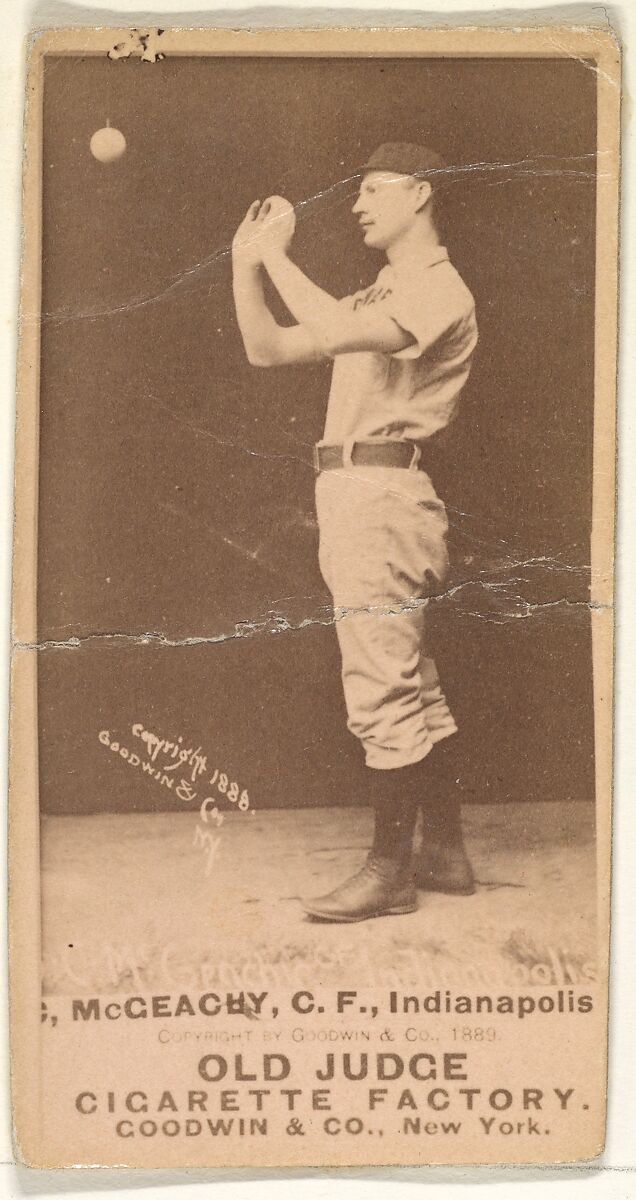 Jack McGeachey, Center Field, Indianapolis, from the Old Judge series (N172) for Old Judge Cigarettes, Issued by Goodwin &amp; Company, Albumen photograph 