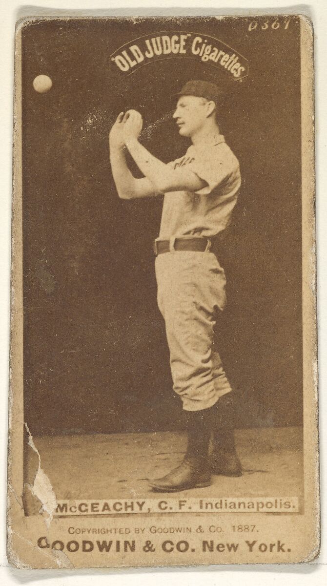 Jack McGeachey, Center Field, Indianapolis, from the Old Judge series (N172) for Old Judge Cigarettes, Issued by Goodwin &amp; Company, Albumen photograph 