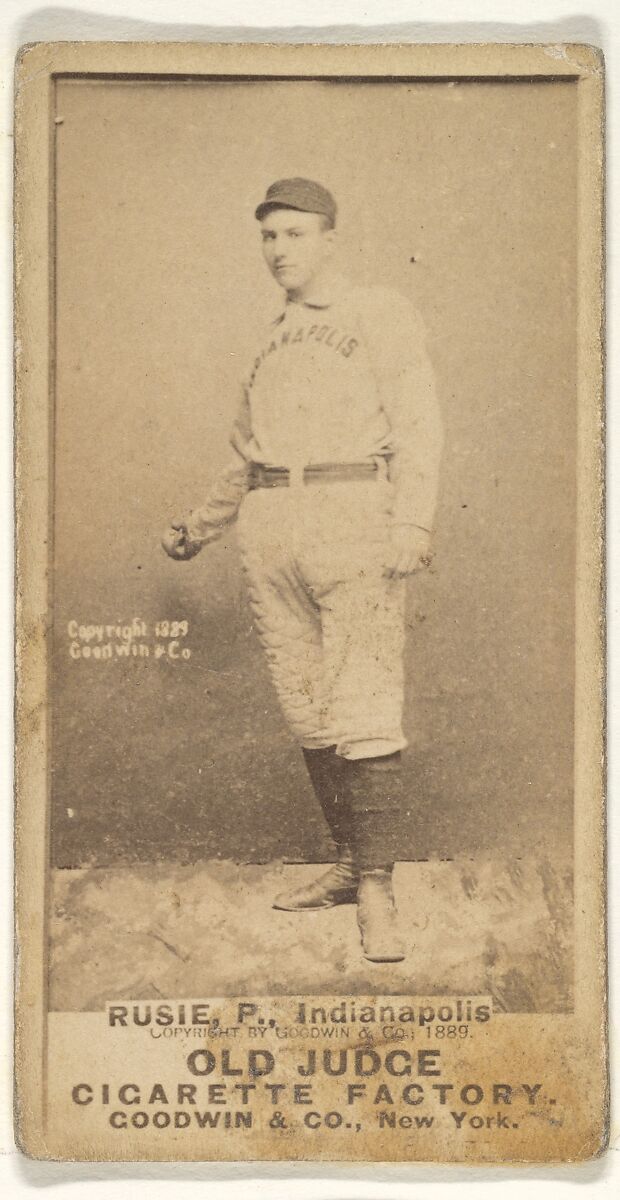 Amos Rusie, Pitcher, Indianapolis, from the Old Judge series (N172) for Old Judge Cigarettes, Issued by Goodwin &amp; Company, Albumen photograph 