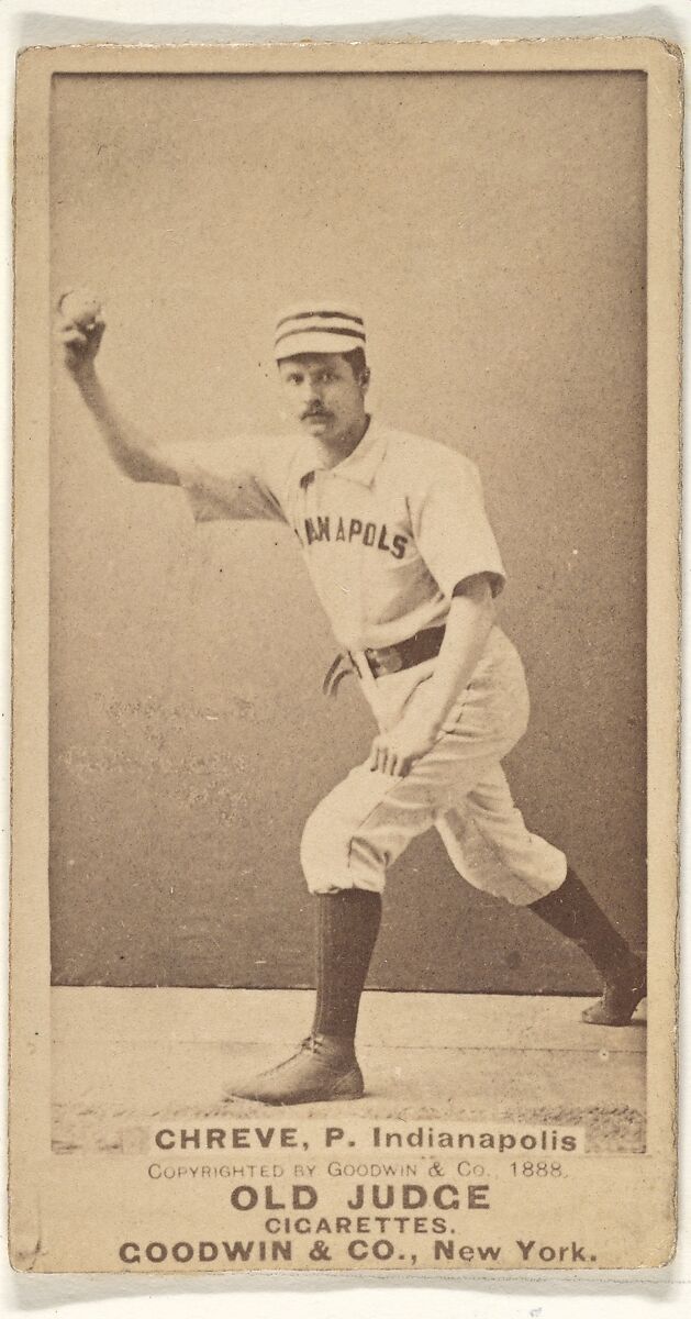 Lev Shreve, Pitcher, Indianapolis, from the Old Judge series (N172) for Old Judge Cigarettes, Issued by Goodwin &amp; Company, Albumen photograph 