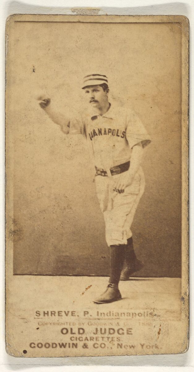 Lev Shreve, Pitcher, Indianapolis, from the Old Judge series (N172) for Old Judge Cigarettes, Issued by Goodwin &amp; Company, Albumen photograph 