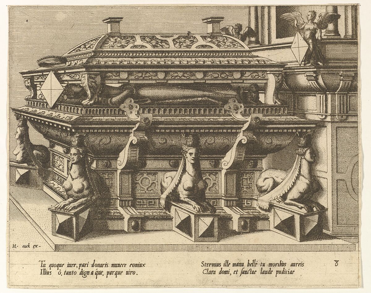 Cœnotaphiorum (8), Hans Vredeman de Vries (Netherlandish, Leeuwarden 1527–1606 (?)  Antwerp (?)), Etching; first state of four 