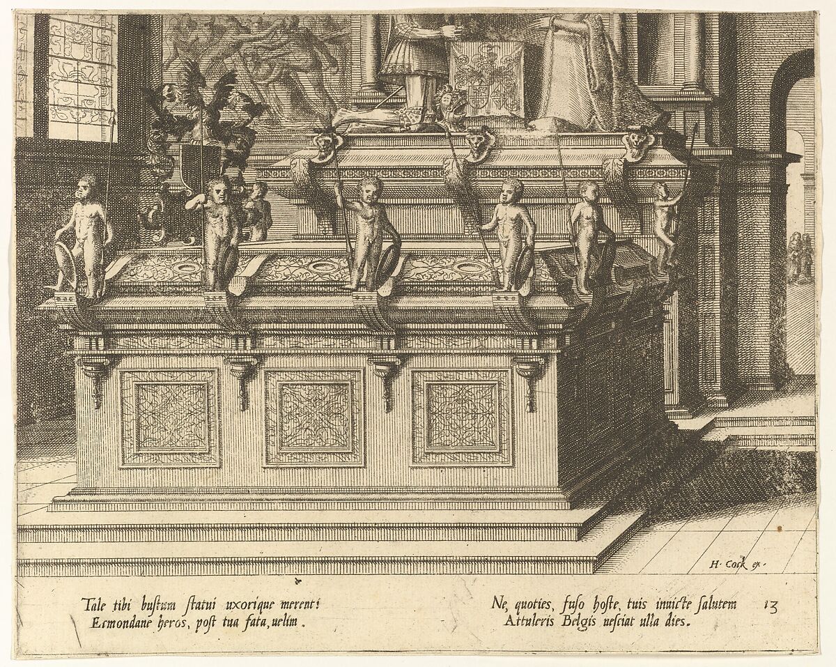Cœnotaphiorum (13), Hans Vredeman de Vries (Netherlandish, Leeuwarden 1527–1606 (?)  Antwerp (?)), Etching; first state of four 