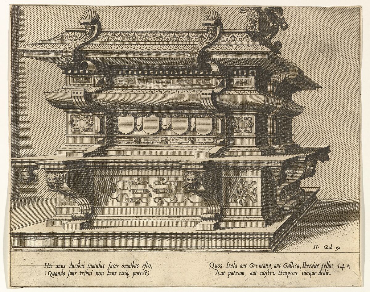 Cœnotaphiorum (14), Hans Vredeman de Vries (Netherlandish, Leeuwarden 1527–1606 (?)  Antwerp (?)), Etching; first state of four 