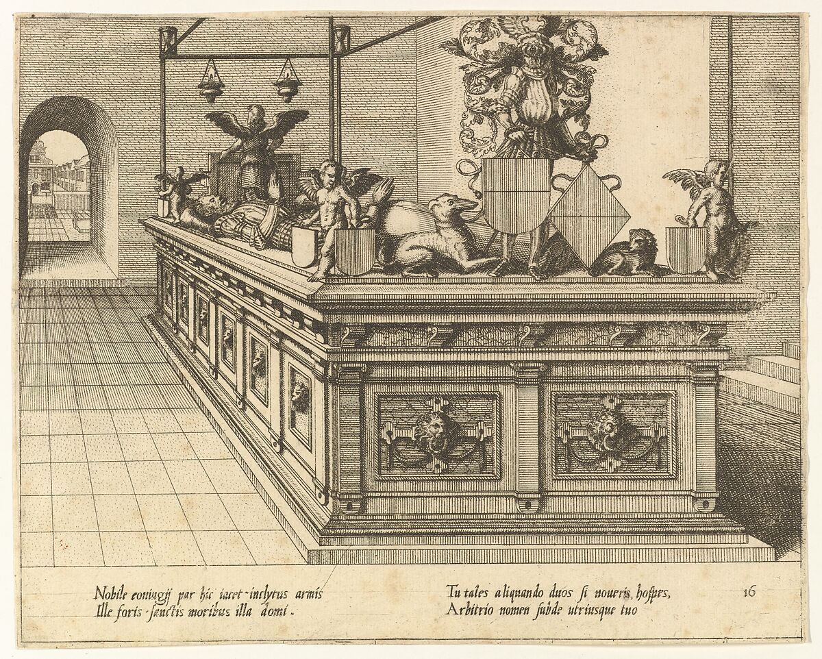 Cœnotaphiorum (16), Hans Vredeman de Vries (Netherlandish, Leeuwarden 1527–1606 (?)  Antwerp (?)), Etching; first state of four 