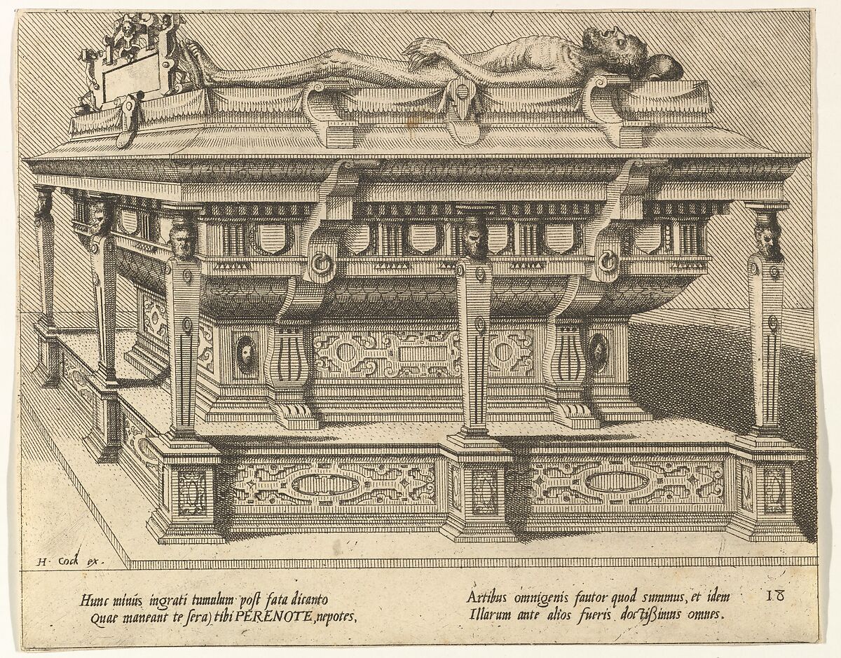 Cœnotaphiorum (18), Hans Vredeman de Vries (Netherlandish, Leeuwarden 1527–1606 (?)  Antwerp (?)), Etching; first state of four 