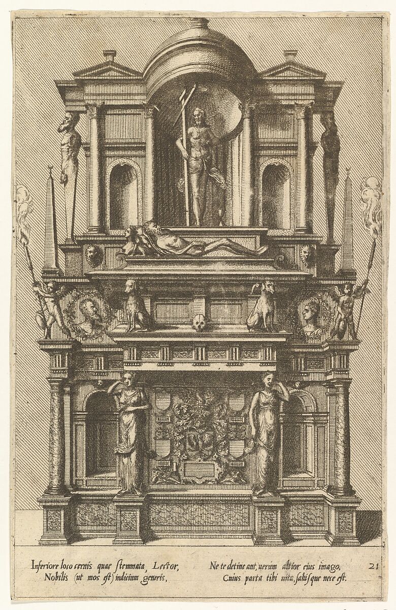 Cœnotaphiorum (21), Hans Vredeman de Vries (Netherlandish, Leeuwarden 1527–1606 (?)  Antwerp (?)), Etching; first state of four 