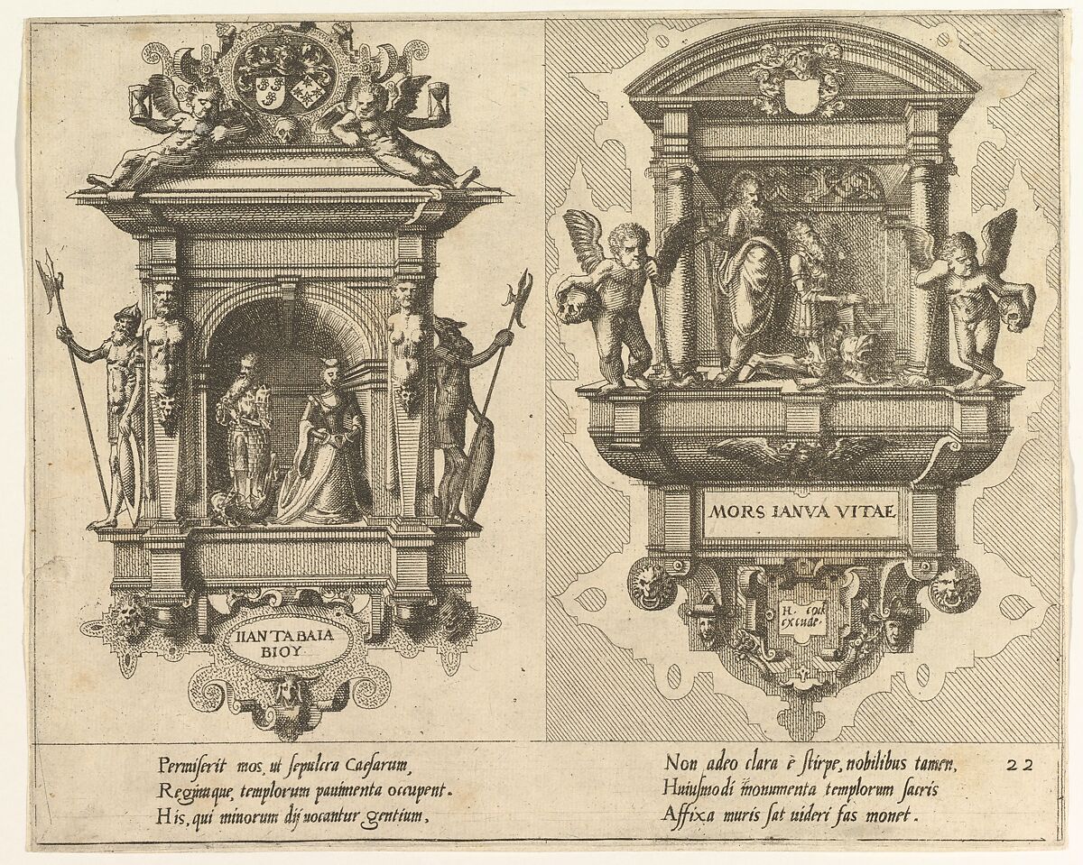 Cœnotaphiorum (22), Hans Vredeman de Vries (Netherlandish, Leeuwarden 1527–1606 (?)  Antwerp (?)), Etching; first state of four 