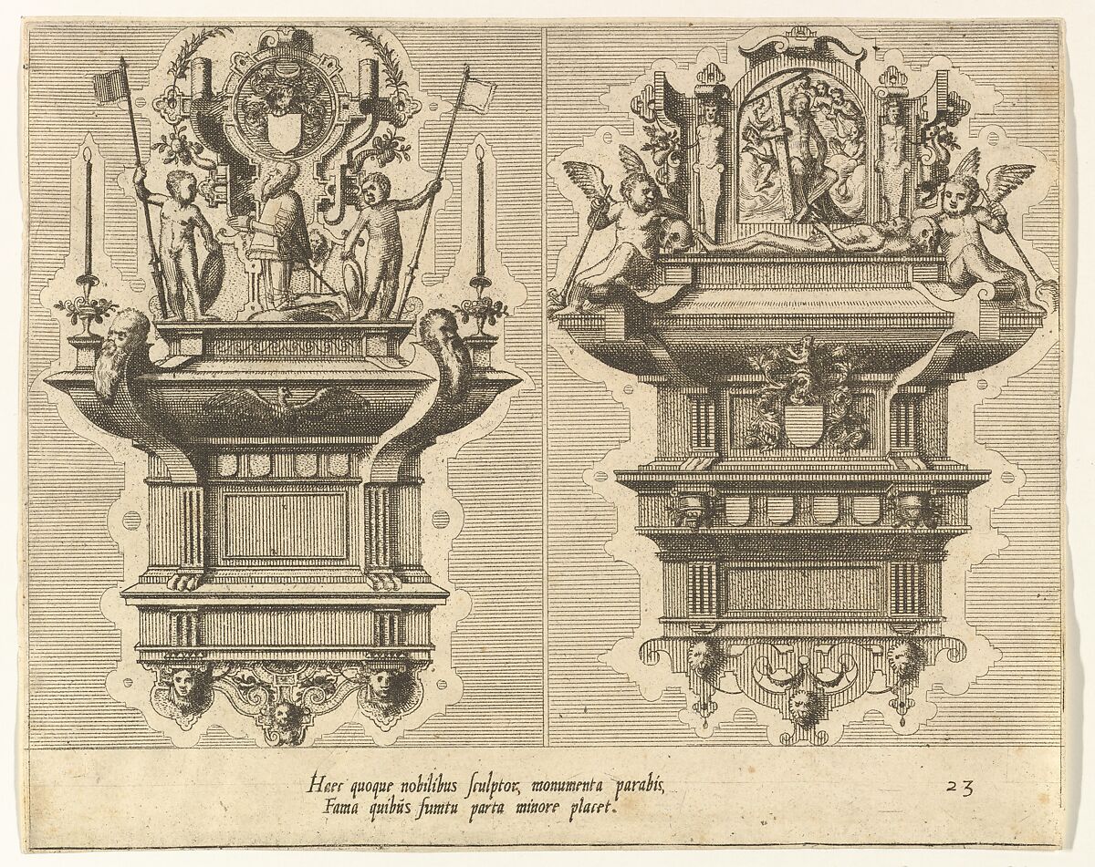 Cœnotaphiorum (23), Hans Vredeman de Vries (Netherlandish, Leeuwarden 1527–1606 (?)  Antwerp (?)), Etching; first state of four 