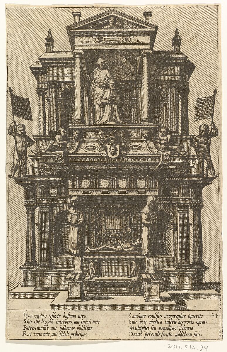 Cœnotaphiorum (24), Hans Vredeman de Vries (Netherlandish, Leeuwarden 1527–1606 (?)  Antwerp (?)), Etching; first state of four 