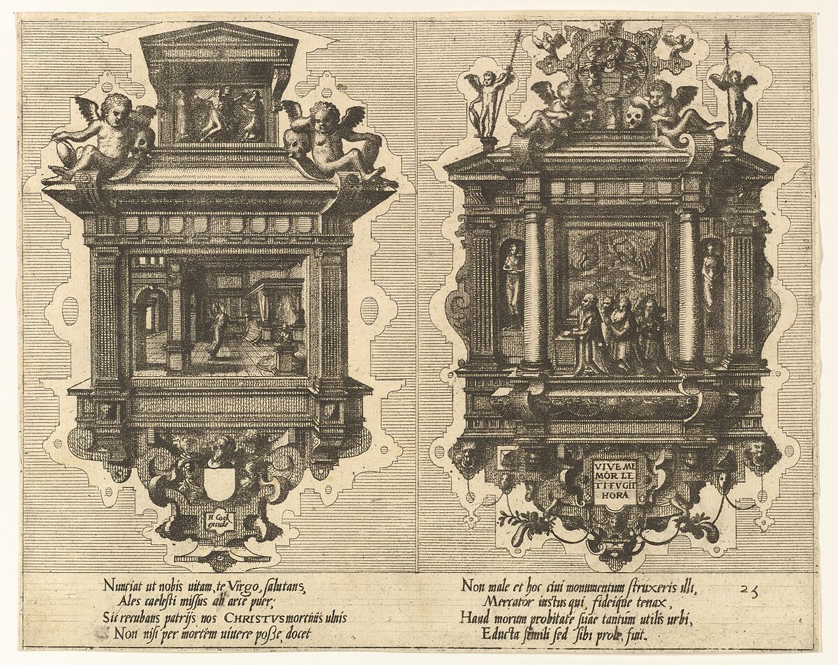 Cœnotaphiorum (25), Hans Vredeman de Vries (Netherlandish, Leeuwarden 1527–1606 (?)  Antwerp (?)), Etching; first state of four 