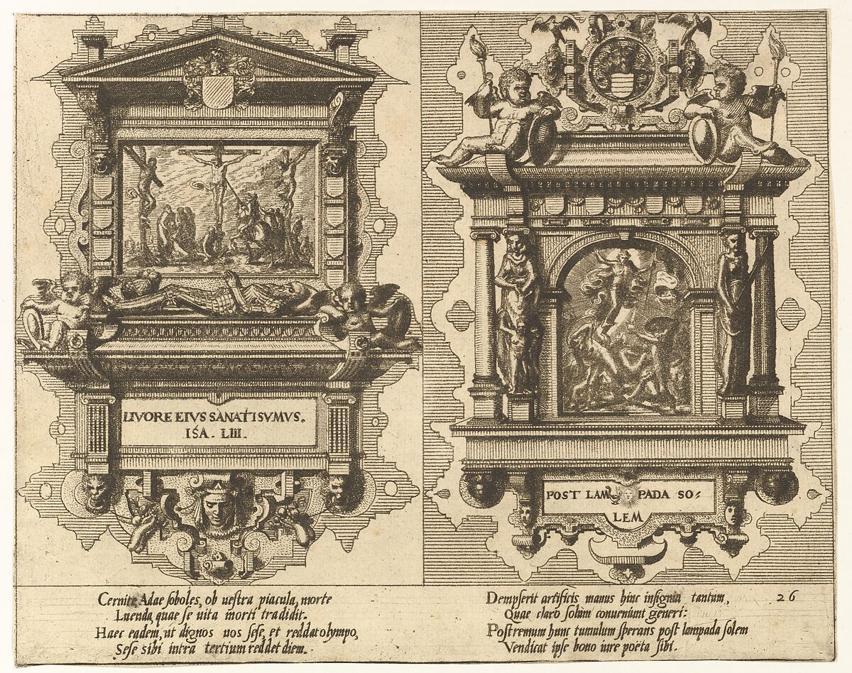 Cœnotaphiorum (26), Hans Vredeman de Vries (Netherlandish, Leeuwarden 1527–1606 (?)  Antwerp (?)), Etching; first state of four 