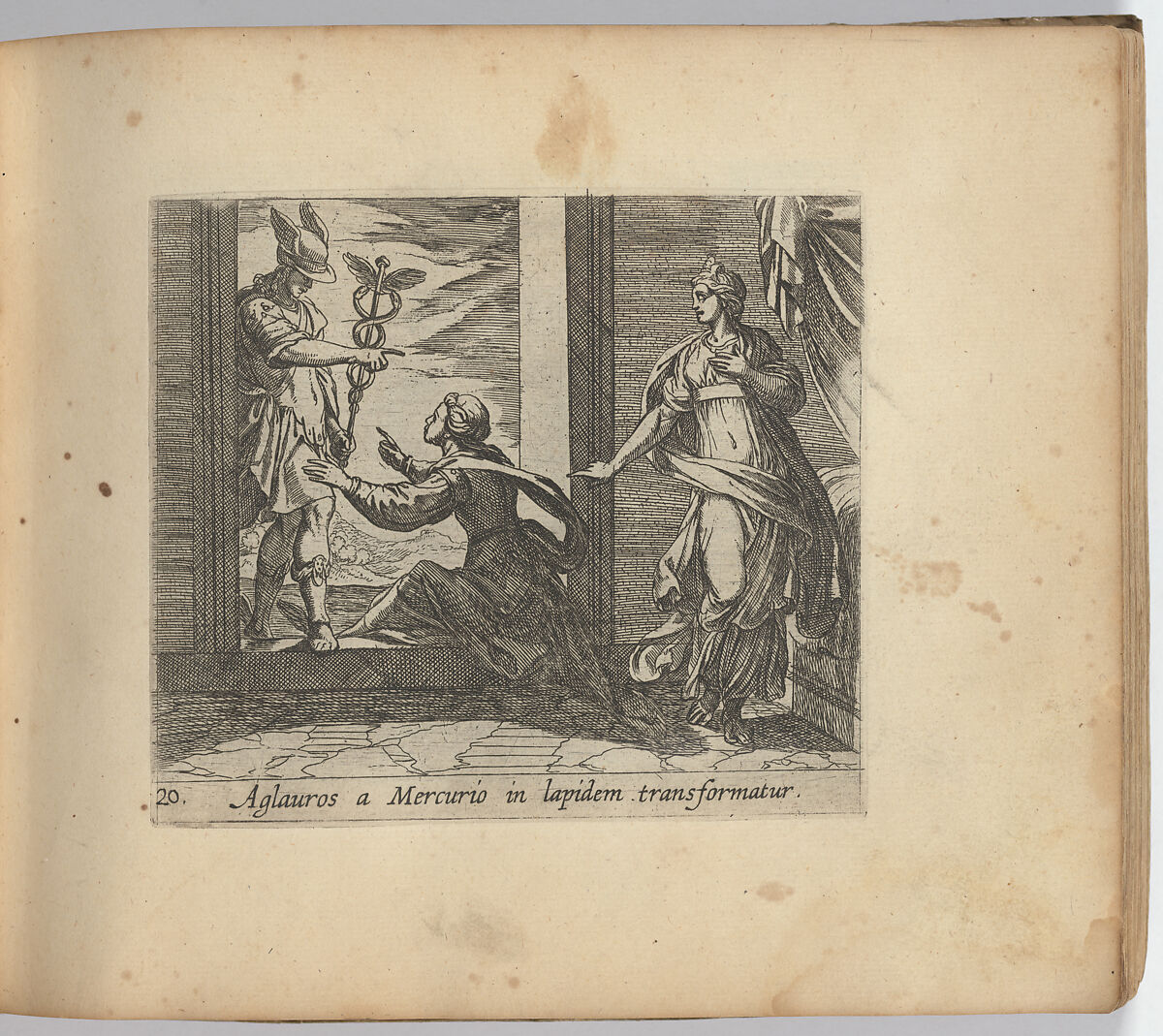 Theseus and the Minotaur (Minotaurum Theseus vincit), plate 74 from "The Metamorphoses of Ovid" (Metamorphosean Sive Transformationum), Antonio Tempesta (Italian, Florence 1555–1630 Rome), Etching