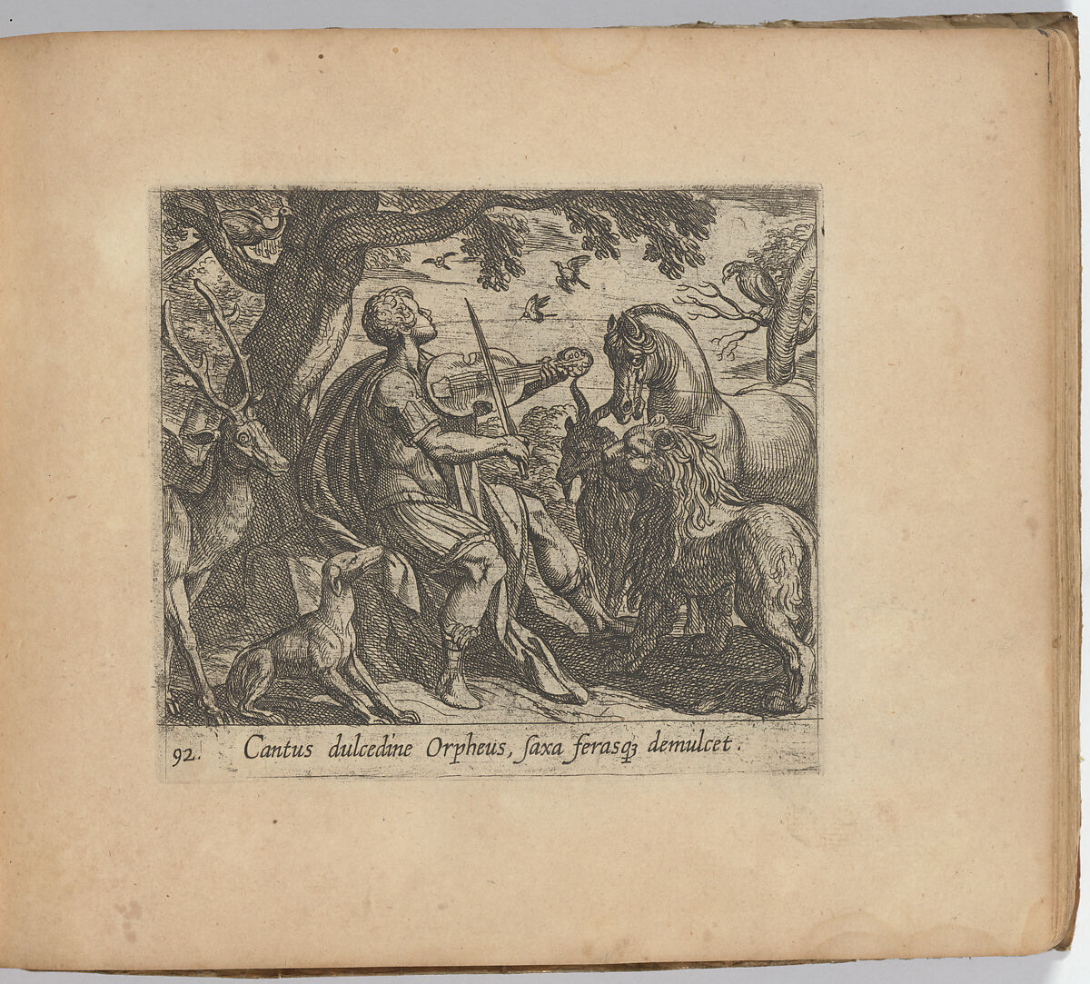 Theseus and the Minotaur (Minotaurum Theseus vincit), plate 74 from "The Metamorphoses of Ovid" (Metamorphosean Sive Transformationum), Antonio Tempesta (Italian, Florence 1555–1630 Rome), Etching