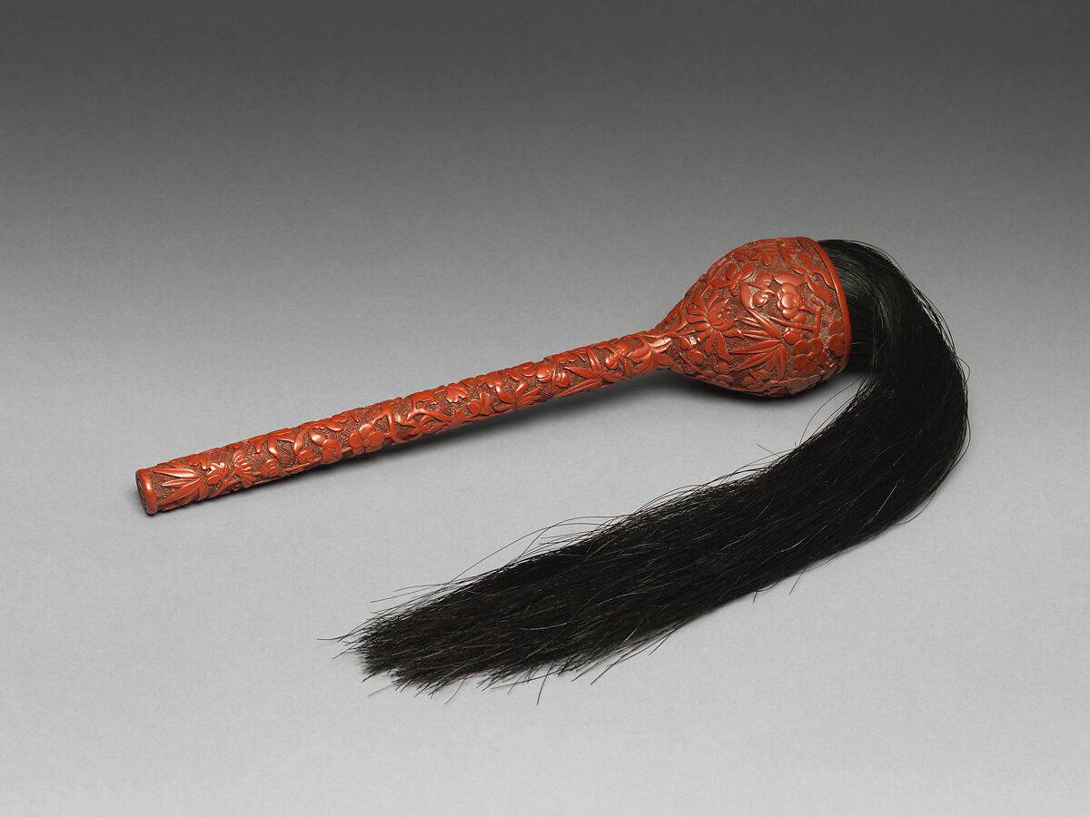Duster with the flowers of four seasons, Carved red lacquer, China