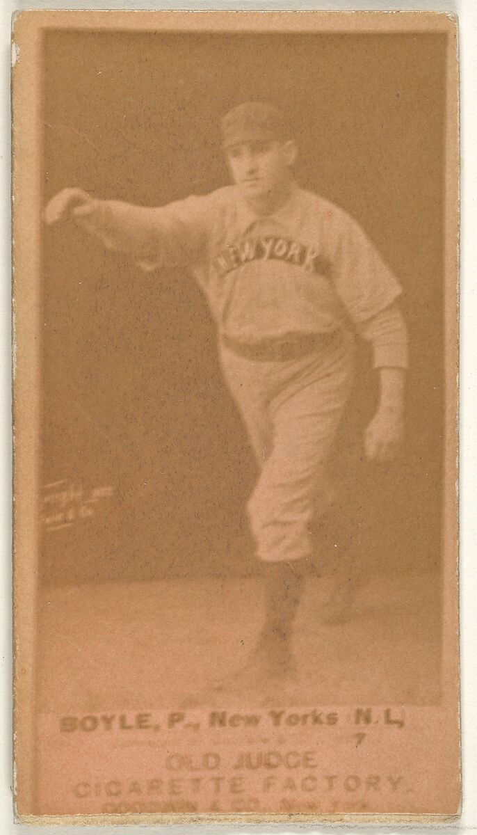 Boyle, Pitcher, New York, from the Old Judge series (N172) for Old Judge Cigarettes, Issued by Goodwin &amp; Company, Albumen photograph 