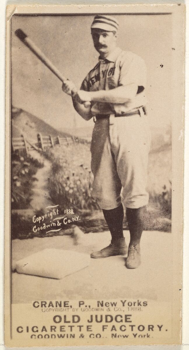 Ed Crane, Pitcher, New York, from the Old Judge series (N172) for Old Judge Cigarettes, Issued by Goodwin &amp; Company, Albumen photograph 