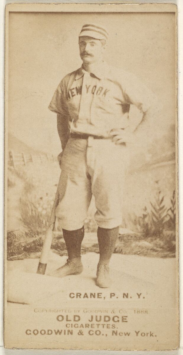 Ed Crane, Pitcher, New York, from the Old Judge series (N172) for Old Judge Cigarettes, Issued by Goodwin &amp; Company, Albumen photograph 