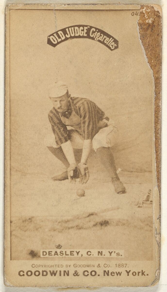 Thomas H. "Pat" Deasley, Catcher, New York, from the Old Judge series (N172) for Old Judge Cigarettes, Issued by Goodwin &amp; Company, Albumen photograph 