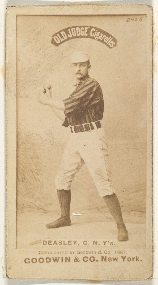 Thomas H. "Pat" Deasley, Catcher, New York, from the Old Judge series (N172) for Old Judge Cigarettes, Issued by Goodwin &amp; Company, Albumen photograph 