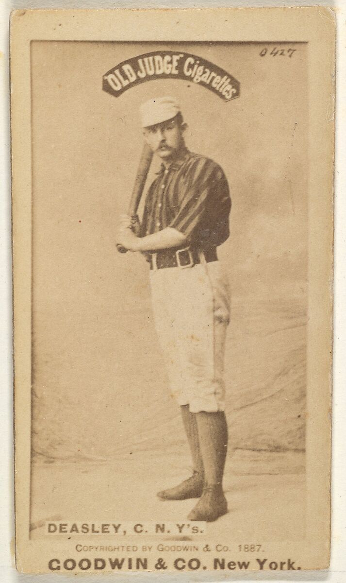 Thomas H. "Pat" Deasley, Catcher, New York, from the Old Judge series (N172) for Old Judge Cigarettes, Issued by Goodwin &amp; Company, Albumen photograph 